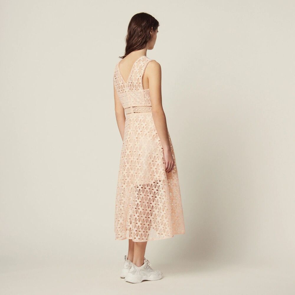 NWOT Sandro Bilali Guipure Lace Dress Women Size 2 - S/M - Picture 2 of 16